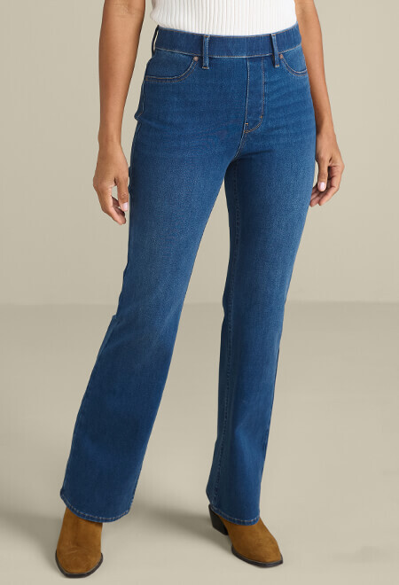 Bootcut pant image of the blue Ultimate Denim Pull On Bootcut Jeans